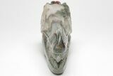 Carved Bloodstone (Heliotrope) Dinosaur Skull #208839-2
